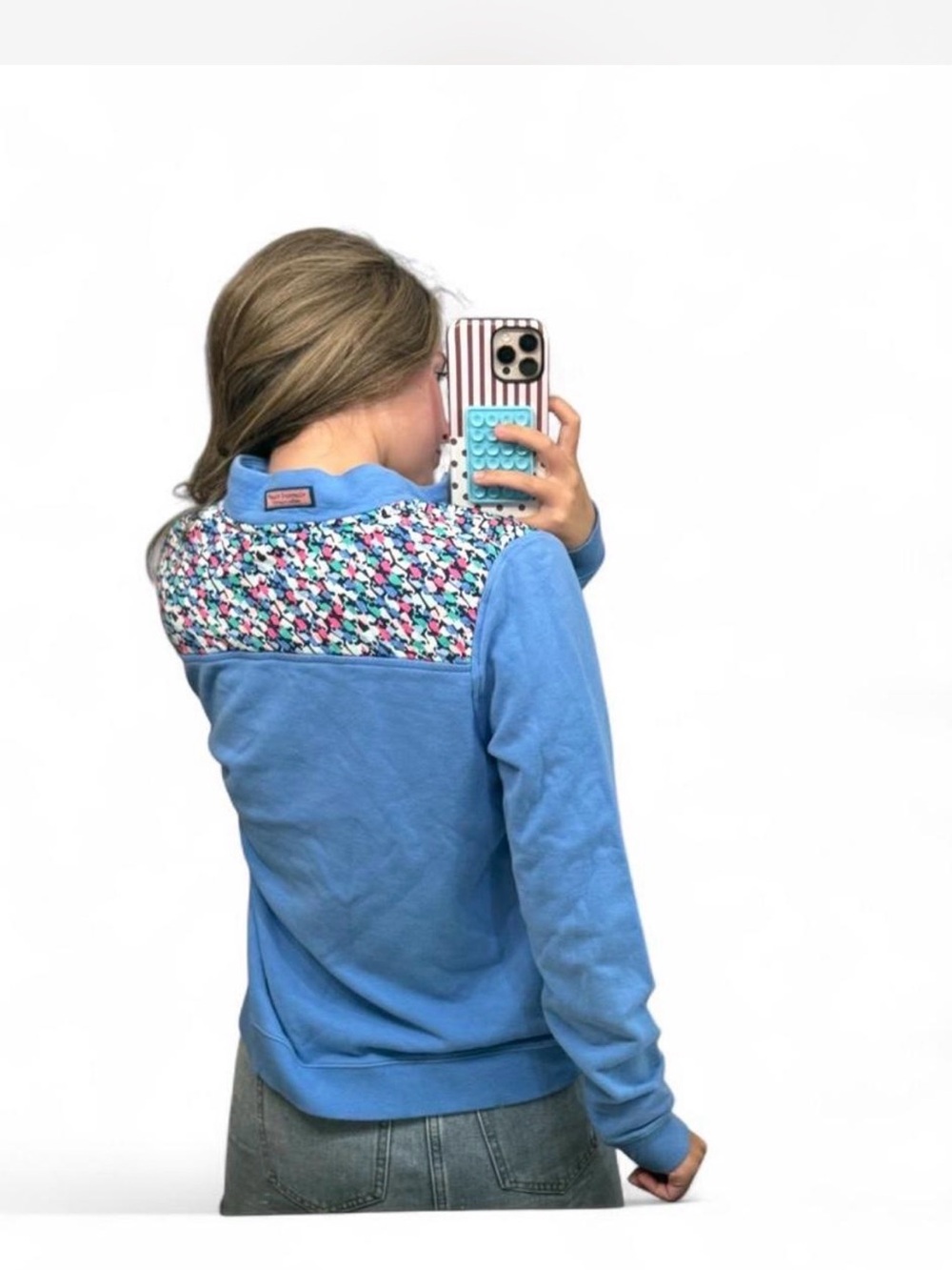 Vineyard Vines Periwinkle Quarter-Zip Pullover with Whale Shoulder accents - Picture 3 of 6